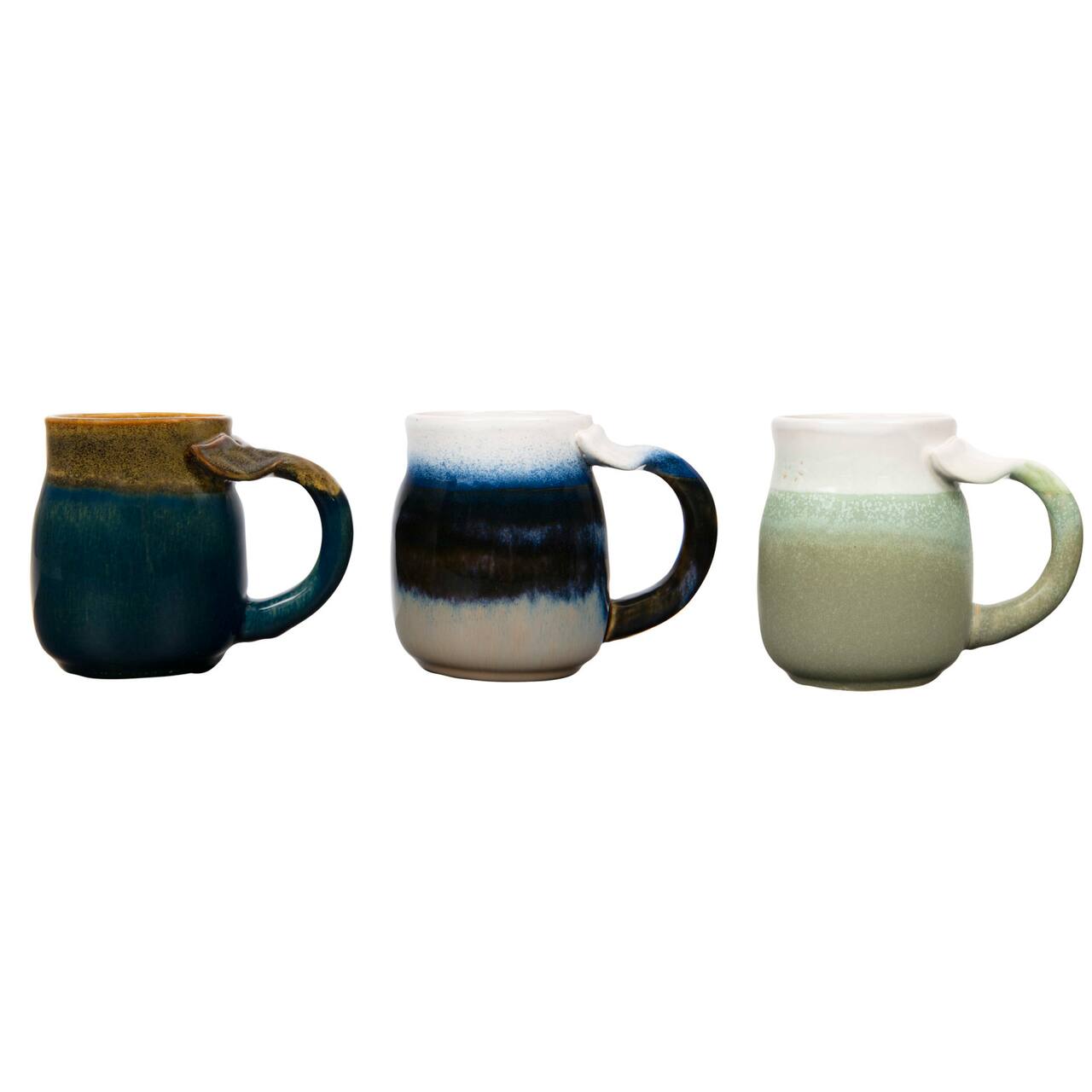 Hello Honey® Ceramic Mugs with Whale Tail Shaped Handle, 3ct.
